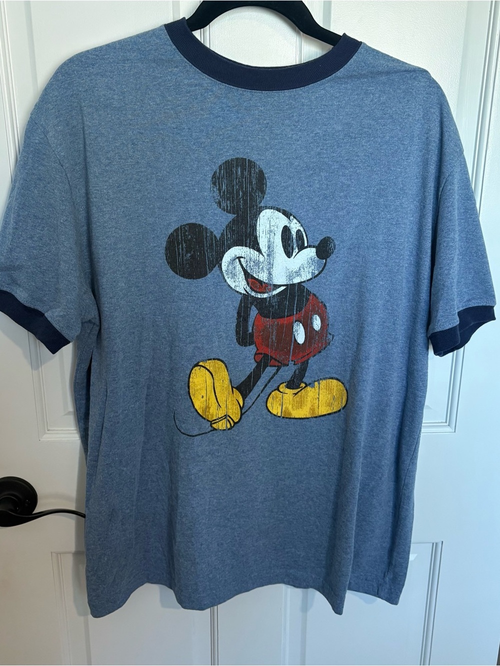 Micky Mouse Vintage Style Walt Disney World T Shirt Blue Disney Parks Large